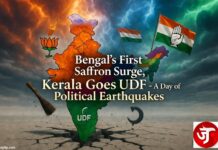 Bengal’s First Saffron Surge, Kerala Goes UDF – A Day of Political Earthquakes Firecrackers Burst Across Five States: BJP Clinches Three, Secures Historic Fortress in Bengal as TMC Era Ends in Dramatic Fashion