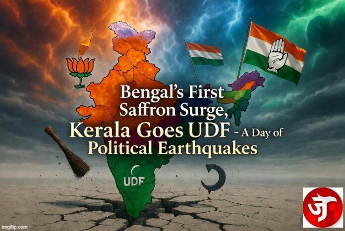 Firecrackers Burst Across Five States: BJP Clinches Three, Secures Historic Fortress in Bengal as TMC Era Ends in Dramatic Fashion